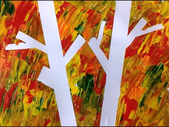 Tape and Paint Art | Painting Fall Tree | Fun for Kids