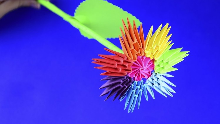 3D origami a Rainbow flower Tutorial Assembly