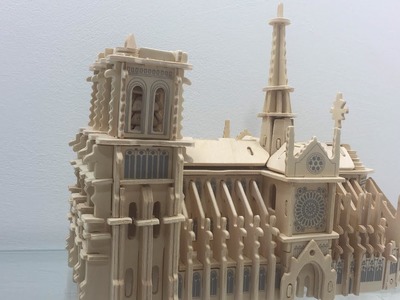3D Wooden Puzzle DIY Assembled, How to make a wooden Notre Dame Cathedral