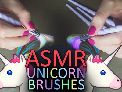 ASMR Unicorn rainbow make-up brush haul (???? no talking, mic brushing, packaging sounds)