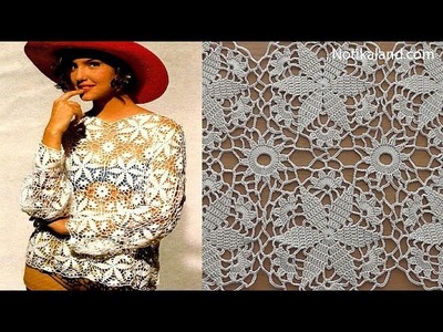 Crochet pattern  Part 3 How to join motifs Crochet motif for blouse tunic