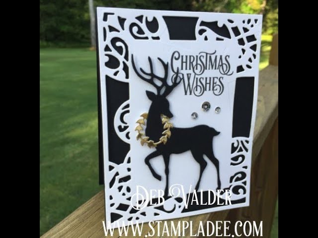 Dashing Deer a Quick and Elegant Christmas Card with Deb Valder