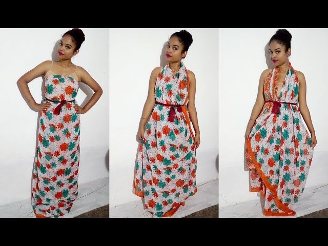 DIY : 5 Seconds Saree Dresses ( No Sewing , No Cutting )