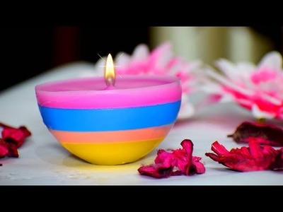 DIY Diwali.Christmas Home Decoration Ideas : How to make Christmas Candles from waste candles?