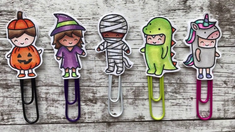 DIY Halloween Planner Clips | Not2Shabby | Lawn Fawn Costume Party