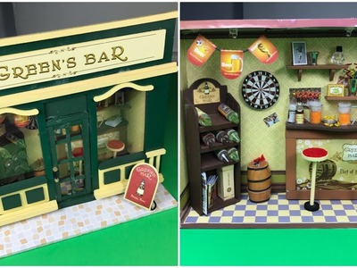 DIY Miniature Cute Room Dollhouse : European Shop : Green's Bar!