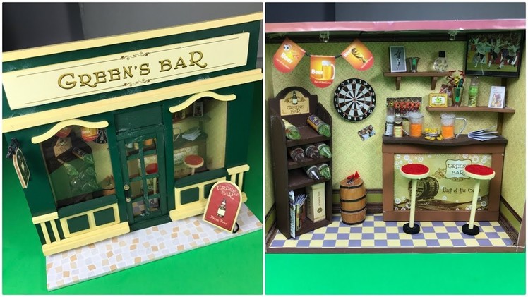 DIY Miniature Cute Room Dollhouse : European Shop : Green's Bar!
