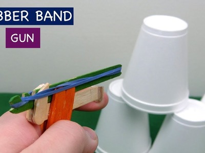 DIY Rubber Band Gun (Elastic Shooter) - Popsicle stick Craft