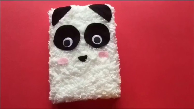 DIY Super Cute Fluffy Panda Notebook | Hearts & Crafts