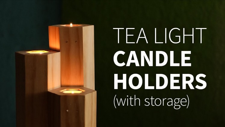 DIY tea light candle holder w. storage