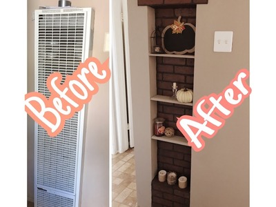 Faux Brick Wall | DIY REMOVE WALL HEATER | FIREPLACE | FAUX Chimney | NOOK | farmehouse