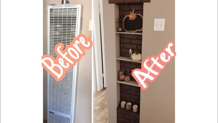 Faux Brick Wall | DIY REMOVE WALL HEATER | FIREPLACE | FAUX Chimney | NOOK | farmehouse