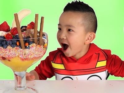 Giant Ice Cream Sundae DIY Fun With Chocolate Sweets Fruits  Ckn Toys