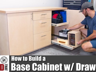 How to Build a Base Cabinet with Drawers | DIY Shop Storage
