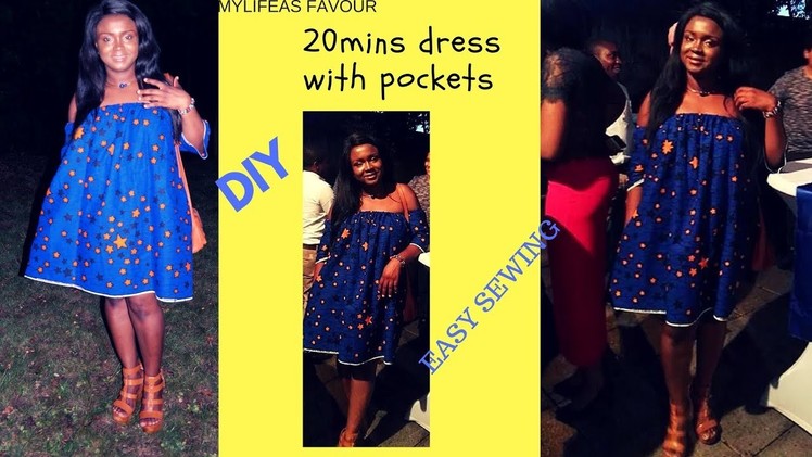 HOW TO MAKE A DRESS with POCKETS  IN 20mins.DIY EASY SEWING. SUMMER DRESS