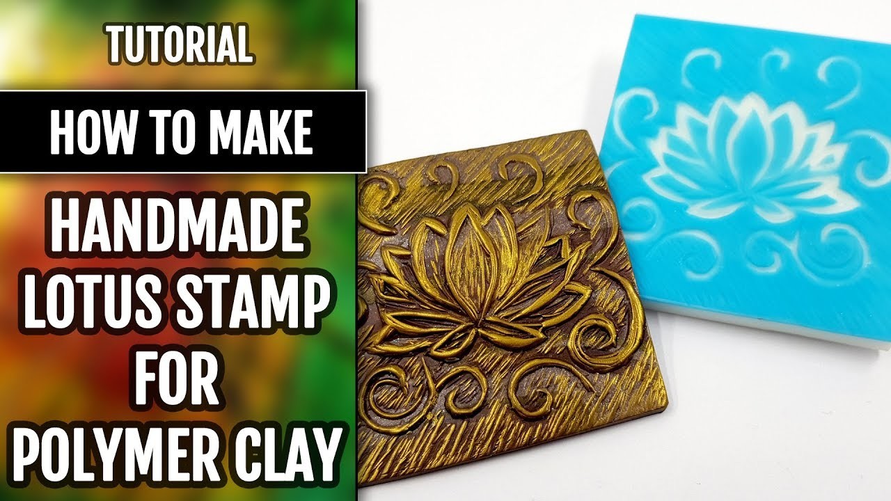 How to Make Hand Carved Rubber Lotus Stamp for Polymer Clay!