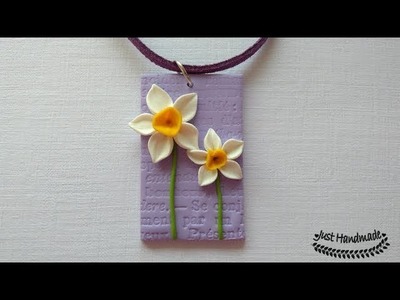 ~JustHandmade~ Polymer clay (fimo) daffodil pendant tutorial