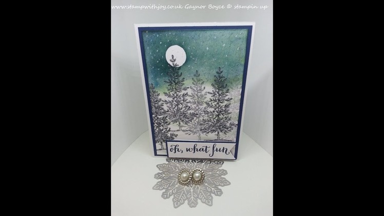 Lovely as a tree night Christmas card stampin up
