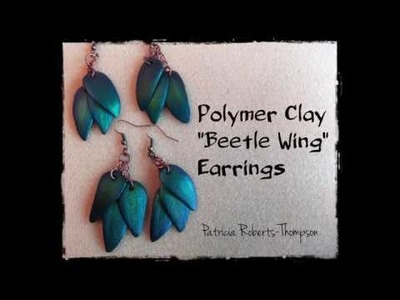 Polymer Clay "Beetle Wing" Earrings