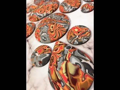 Polymer Clay Faux Crazy Lace Agate Double Mokume Gane