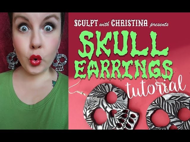 Polymer Clay Skull Earrings Tutorial