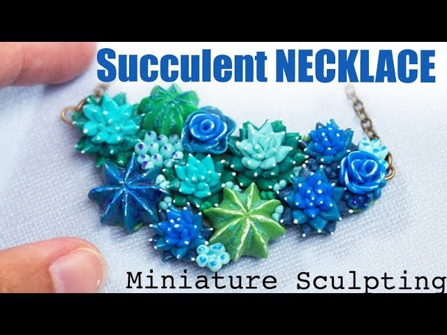 Polymer Clay Succulent Necklace. Speed Sculpting