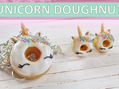 ????Polymer Clay Unicorn Doughnut Necklace & Stud Earrings Tutorial ???? || Maive Ferrando