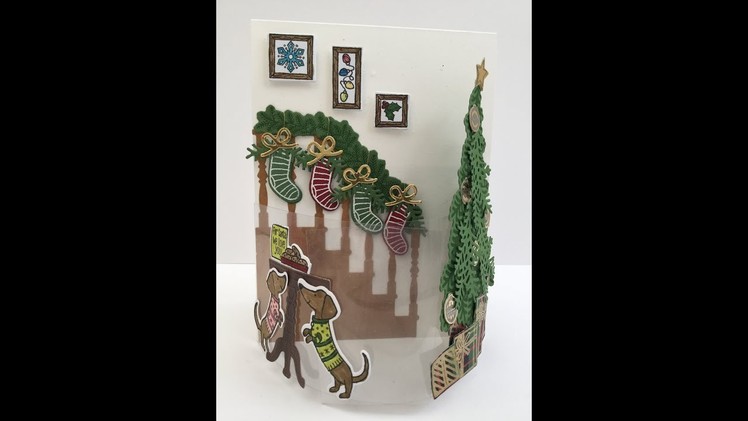 Ready for Christmas Fun Fold 3d Curve Card with Gift Card Tutorial Stampin Up!