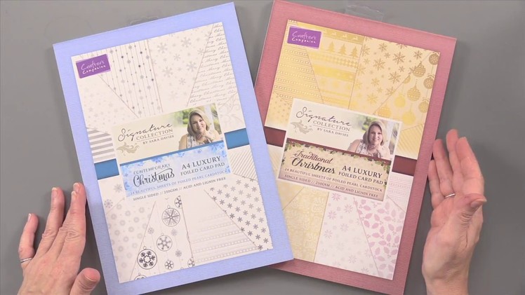 Sara Davies Traditional Christmas Foiled Cardstock by Crafter's Companion