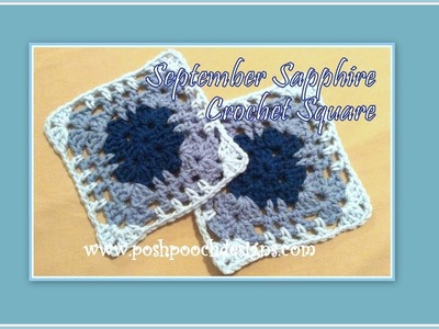 September Sapphire Crochet Square