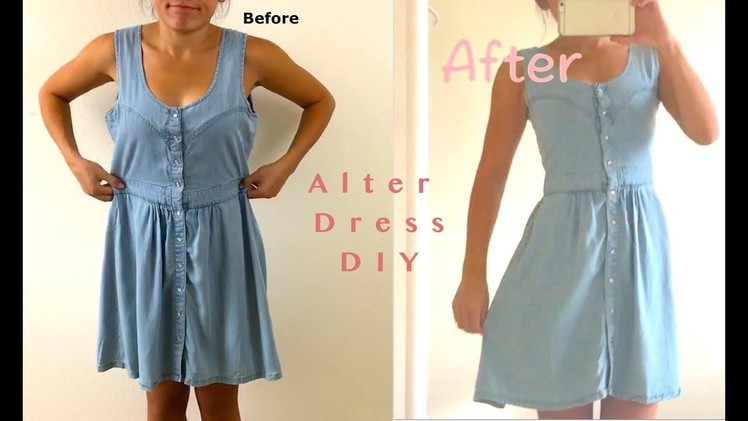 Sewing DIY: How to alter loose denim summer dress to fit
