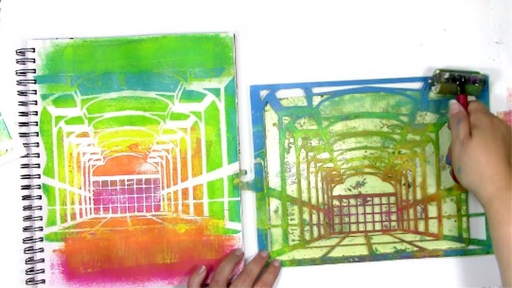The Rainbow Room & How to Use Stencils on a Gel Plate