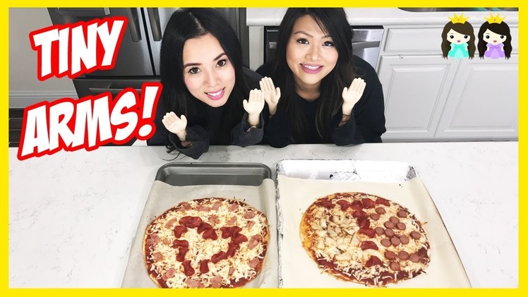TINY HANDS CHALLENGE! Try Funny Kid Challenge DIY Giant Pizza Family Fun Prank Pretend Play for Kids