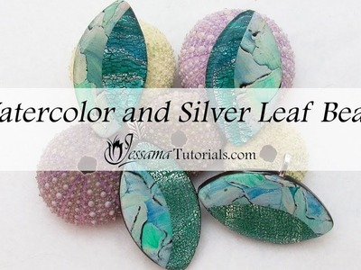 Watercolor and Silver Leaf Polymer Clay Pendants