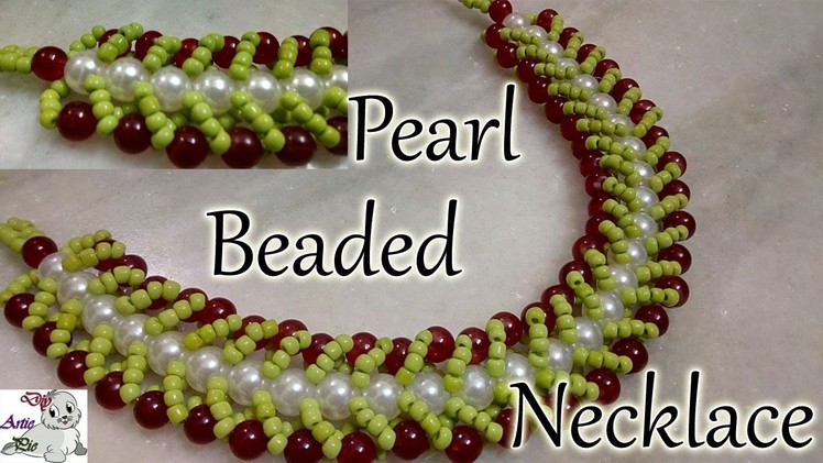 #42 How to Make Pearl Beaded Choker Necklace || Diy || Jewellery Making