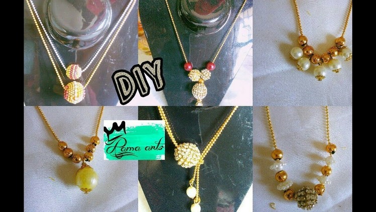 6 DIY ideas for simple necklace | Making with ball chain | jewellery tutorials