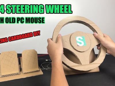 [Amazing Cardboard DIY] PS4 Steering Wheel with Old PC Mouse ✅ Euro Truck Simulator 2