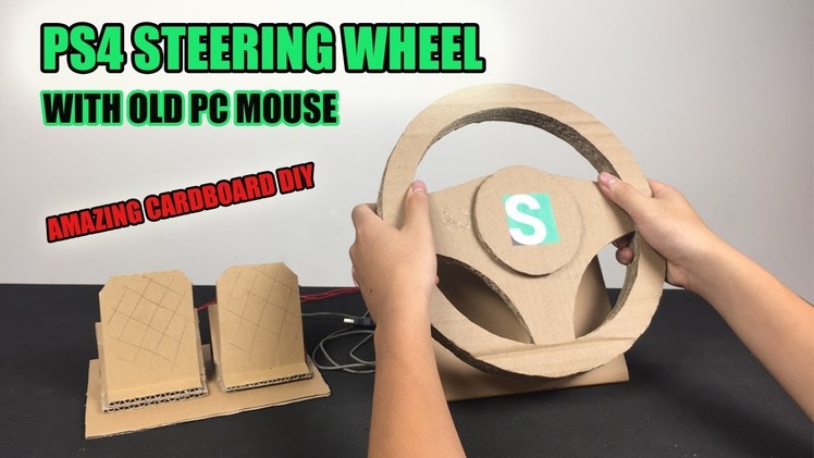 [Amazing Cardboard DIY] PS4 Steering Wheel with Old PC Mouse ✅ Euro Truck Simulator 2