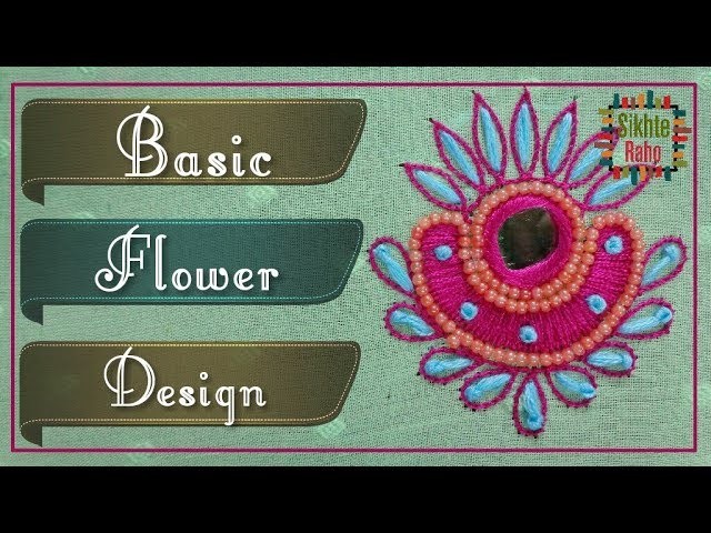 Basic flower design Thread and Beads stitch | hand embroidery | Zari Work