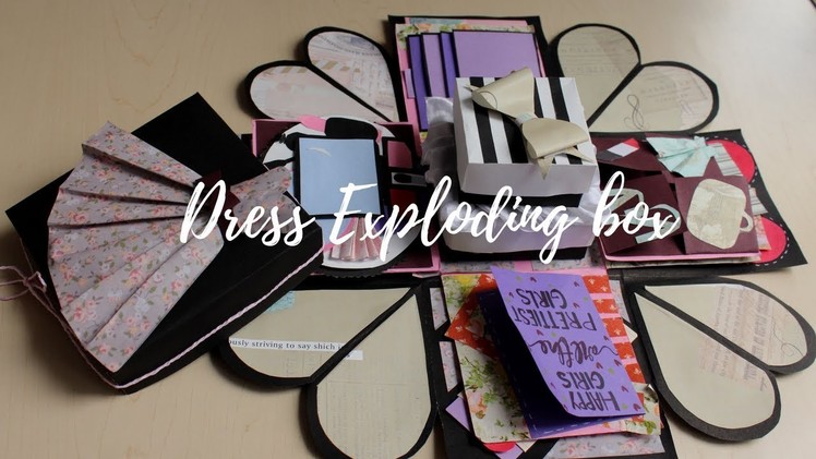 Cutest dress Exploding Box Idea  | Handmade Card Idea for girl friend | Birthday Exploding Box