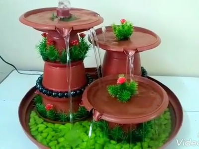 Decorated fountain ll table top fountain ll handmade fountain ll terracotta replica fountain ll