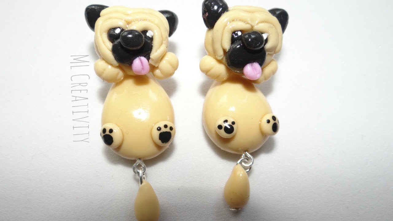 DIY Aretes perrito PUG ! Earrings! Porcelana Fria Cold