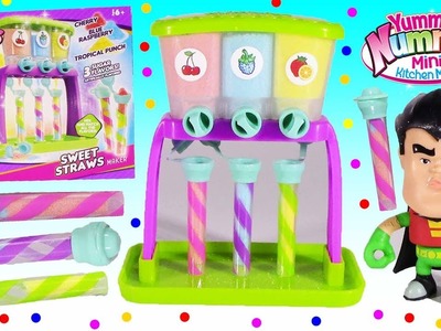 DIY CANDY! Yummy Nummies Kitchen Magic Sweet Straw MAKER! 3 SOUR Sugar Flavors! Teen Titans GO!