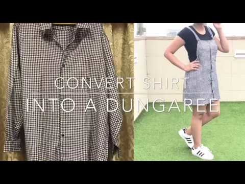 DIY: Convert Men's Shirt into a dungaree|15 mins diy|#beyourowndesigner|