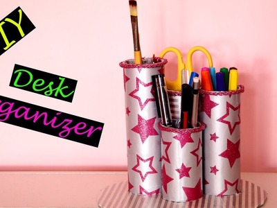 DIY Desk Organizer | Toilet Roll Pencil Stand | Back to School Supplies | Little Crafties