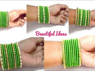 DIY||How to Make Old Bangles Turn in to New Silk thread Designer Bangles.ReUse Ideas.Bridal Bangles