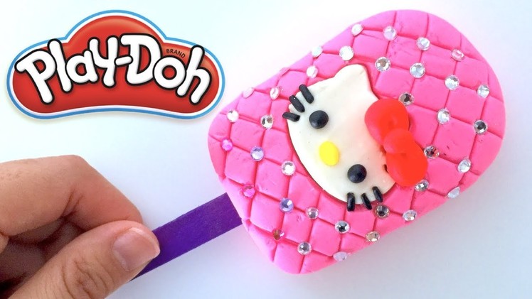 DIY Play-Doh Learn Make Pink Hello kitty Jewelry Ice Cream Toy Soda