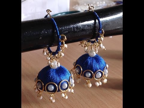DIY Silk thread Jhumka earrings II Handmade silk thread designer jhumka hoop earrings