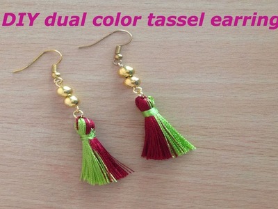 DIY Tassel earrings II Dual or two colour tassel earrings