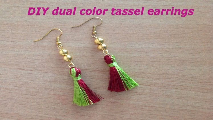 DIY Tassel earrings II Dual or two colour tassel earrings